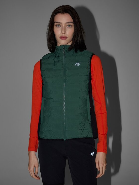 4F 4F Gilet 4FWSS26TVJAF348-43S Verde Fitted Fit