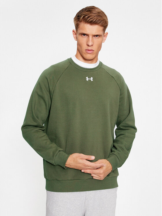 Under Armour Majica Dugih Rukava Ua Rival Fleece Crew 1379755 Kaki Loose Fit