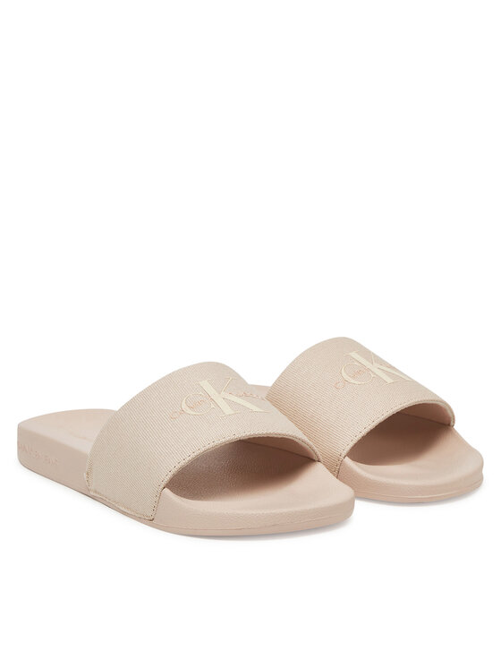 Calvin Klein Jeans Calvin Klein Jeans Klapki Slide Monogram Wn YW0YW01835 Beżowy