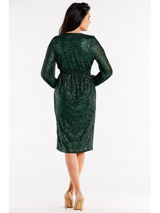 Awama Awama Abito da sera A565 Verde Basic Fit