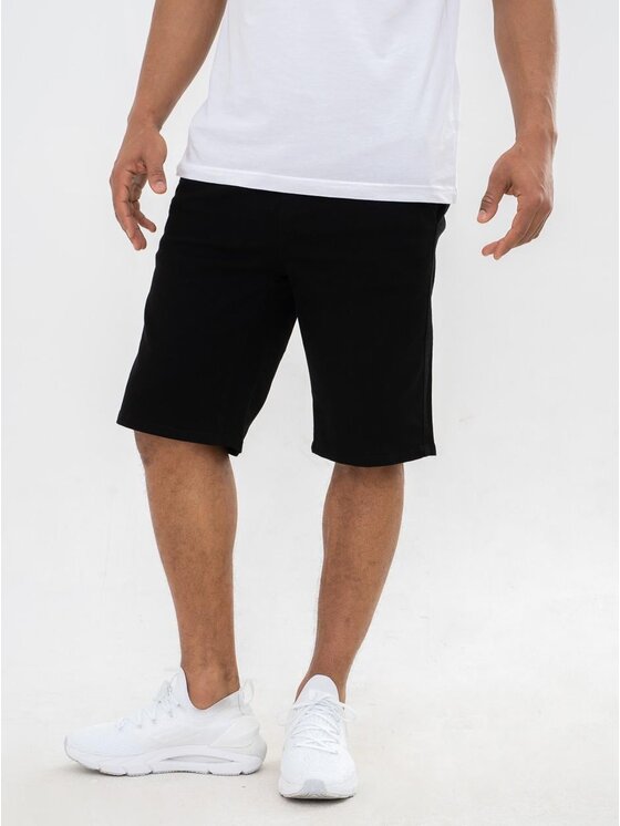 Urban City Urban City Szorty materiałowe Na gumce w pasie 130816 Czarny Regular Fit