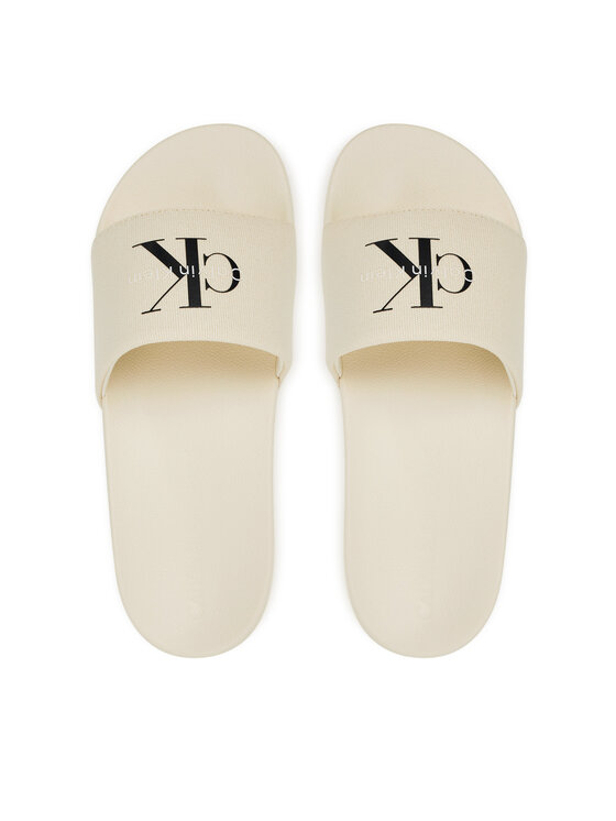 Calvin Klein Jeans Calvin Klein Jeans Japonki Slide Monogram Wn Logo Ck YW0YW01967 Beżowy