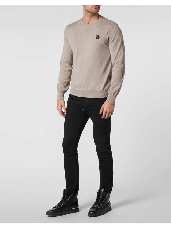 PHILIPP PLEIN PHILIPP PLEIN S dlouhým rukávem 615 Béžová Regular Fit