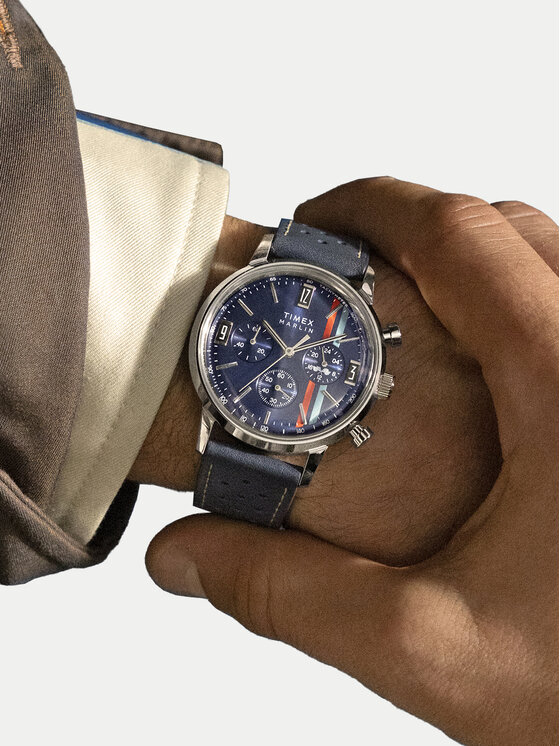 Timex Timex Zegarek Marlin® Chronograph TW2W99000 Srebrny