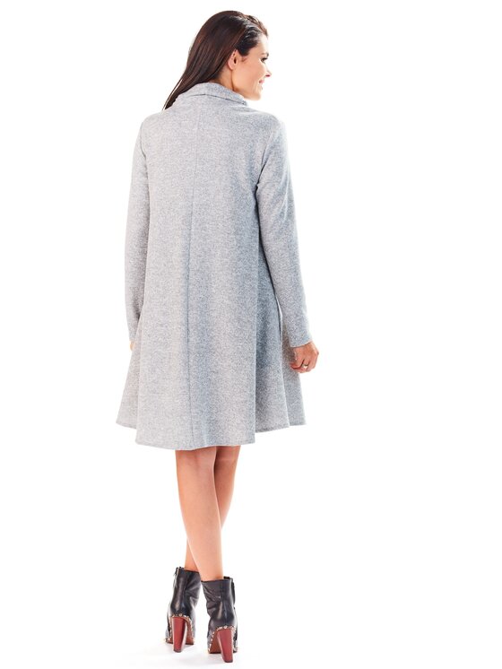 Awama Awama Úpletové šaty A198 Sivá Basic Fit