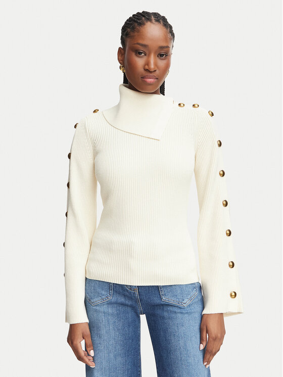 Elisabetta Franchi Elisabetta Franchi Rollkragenpullover MK-03S-66E2-V420 Hellbraun Slim Fit