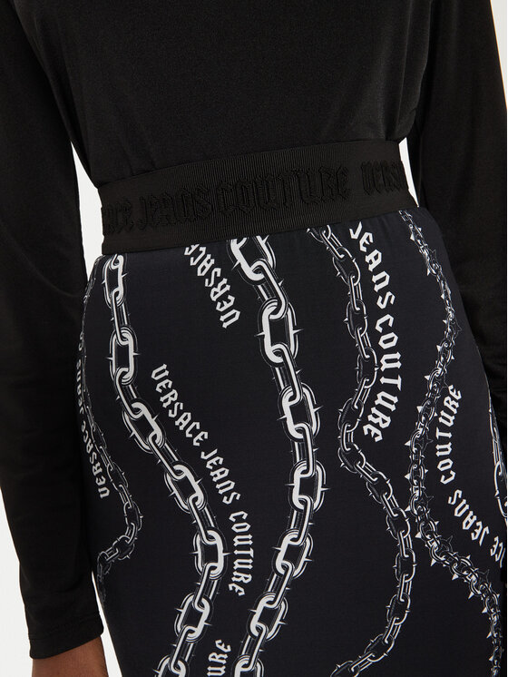 Versace Jeans Couture Versace Jeans Couture Midi szoknya 77HAE8B6 Fekete Regular Fit