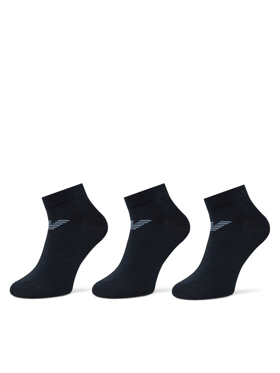 Set de 3 perechi de șosete medii pentru bărbați Emporio Armani EM000550 AF12271 MB153 Bleumarin