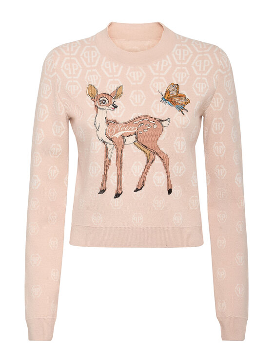 PHILIPP PLEIN PHILIPP PLEIN Sweter 26367 Beżowy Regular Fit
