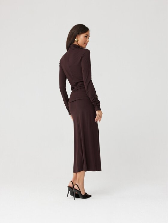 Roco Fashion Roco Fashion Každodenní šaty Leontine Tmavě hnědá Slim Fit
