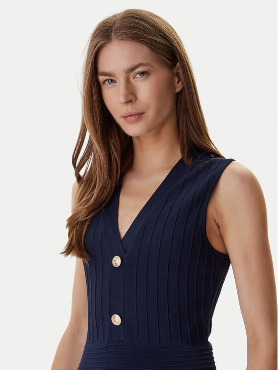 Guess Guess Sukienka dzianinowa W6GK53 Z0658 Granatowy Regular Fit
