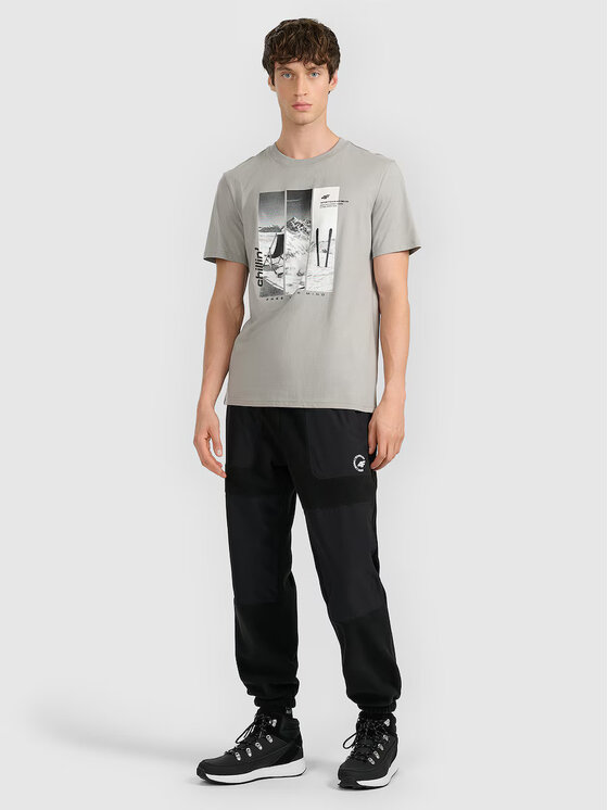 4F 4F T-Shirt APRES SKI Szary Regular Fit
