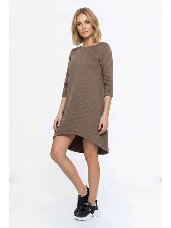 FIGL FIGL Každodenní šaty M1363 Béžová Loose Fit