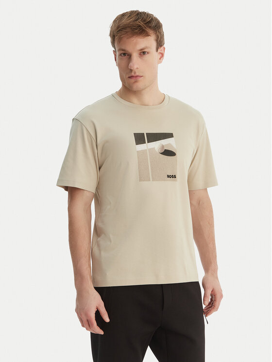 BOSS Tricou Join 50554365 Bej Regular Fit