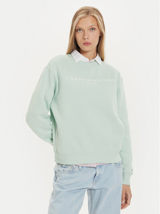 Női Pulóver Tommy Hilfiger, Méret: XXL, Zöld, Logo WW0WW39791