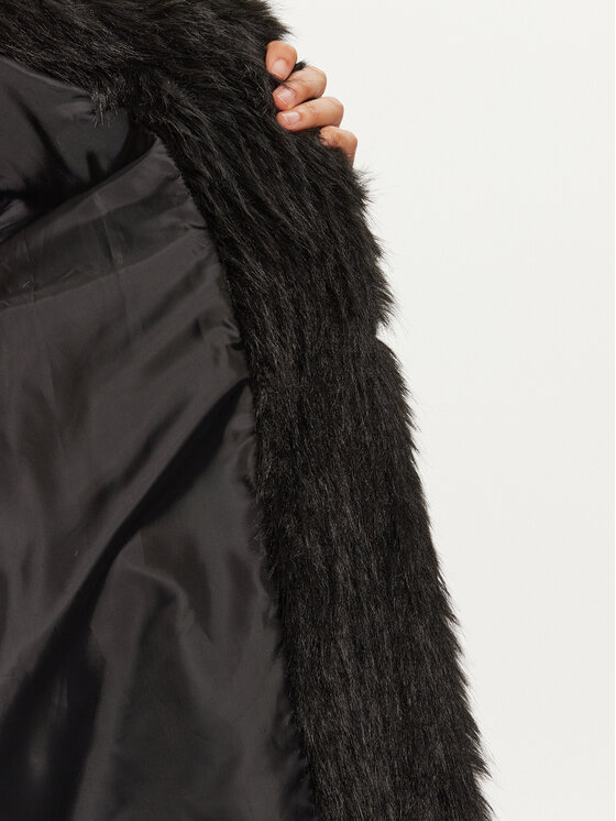 Gaudi Gaudi Pelzmantel 421FD39005 Schwarz Regular Fit