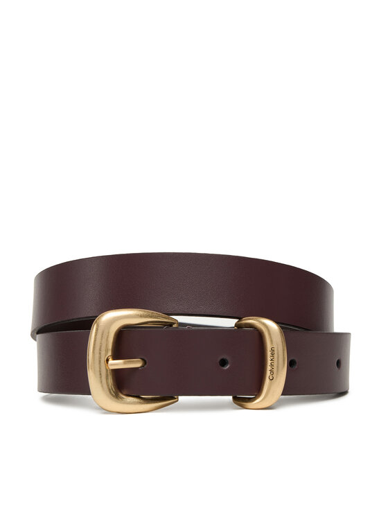 Calvin Klein Pasek Damski Sarah 2 Piece Logo Buckle Belt LV04K7012G Brązowy