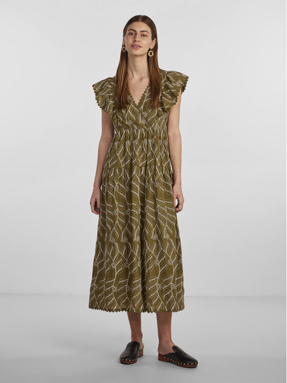 YAS YAS Vsakodnevna obleka 26030117 Zelena Regular Fit