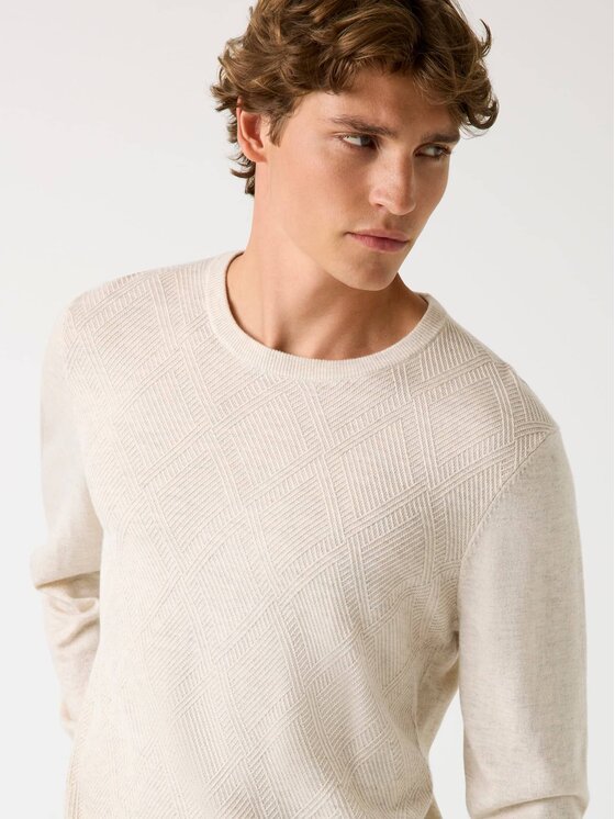 Guess Guess Sweter 179283 Beżowy Classic Fit