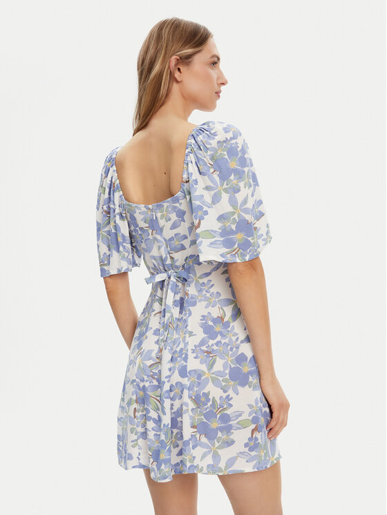 Roxy Roxy Poletna obleka Mercado Mini Crepe ERJWD03868 Bela Regular Fit