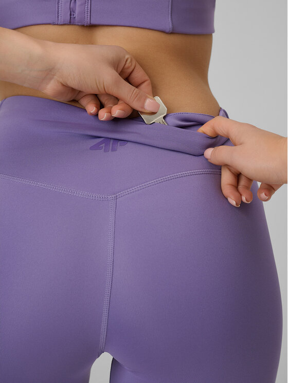 4F 4F Legginsy MULTI ACTIVE Fioletowy Slim Fit