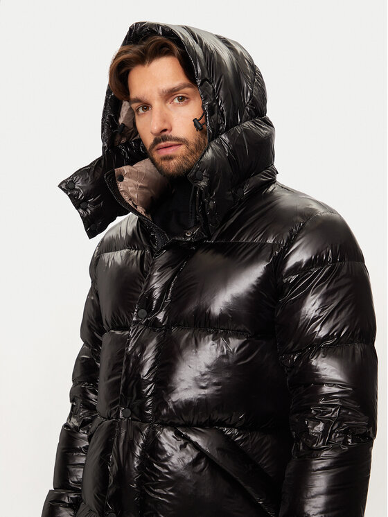 Hetregó Hetregó Пухено яке Justin 8N562 Черен Regular Fit