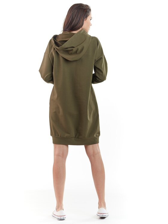 Awama Awama Vestito di maglia A212 Cachi Basic Fit