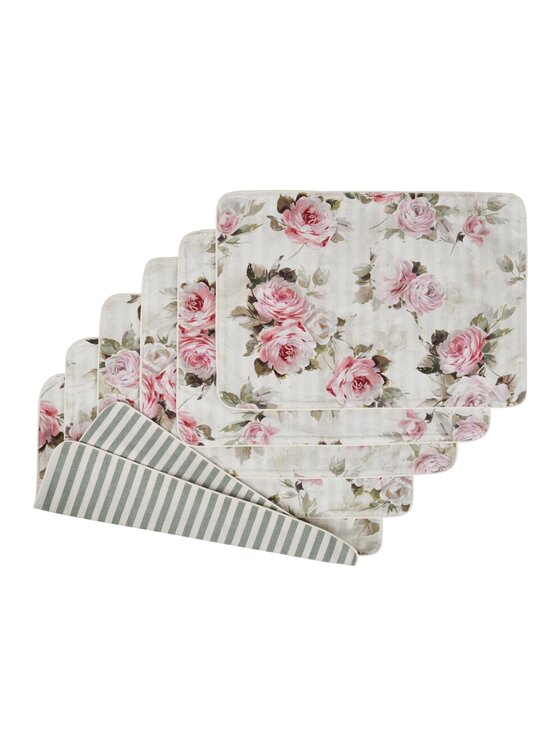 Roseberry Home Roseberry Home Podkładka na stół dwustronna Roselle & Stripes Różowy