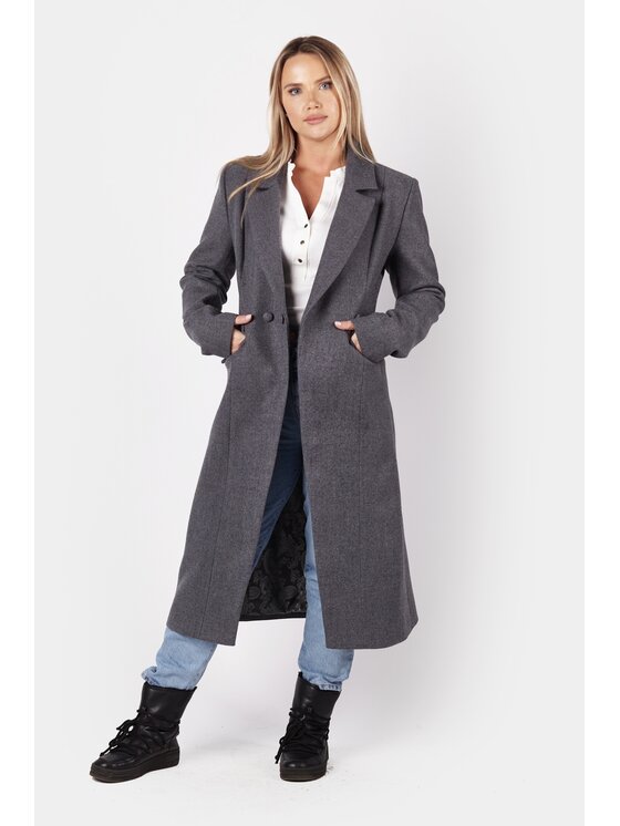 MANDRAGORA MANDRAGORA Cappotto di lana ekstrawagancki szary Grigio Over Fit