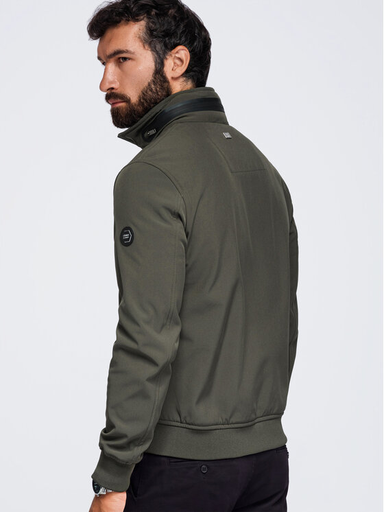 Ombre Ombre Kurtka przejściowa OM-JANP-0233 Czarny Regular Fit