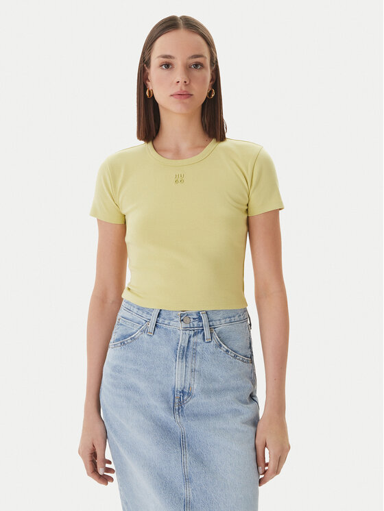 HUGO Tricou Delanor 50512000 Verde deschis Slim Fit