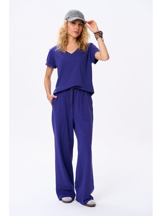 blue shadow blue shadow T-Shirt Mango Granatowy Regular Fit