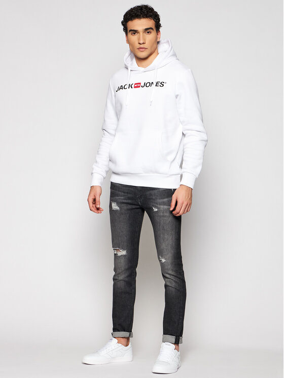 Jack&Jones Jack&Jones Majica dugih rukava Corp Old Logo 12137054 Bijela Regular Fit