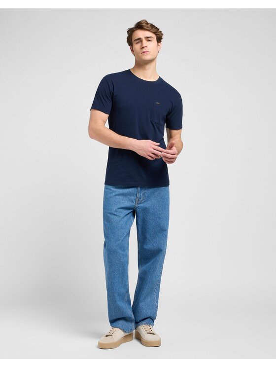 Lee Lee T-Shirt ULTIMATE POCKET TEE Niebieski Slim Fit