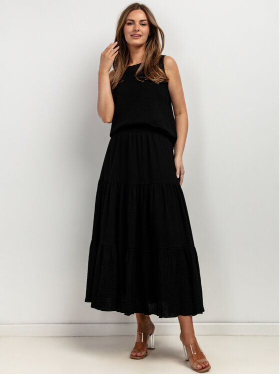 Tessita Tessita Top T430/5/S Czarny Relaxed Fit