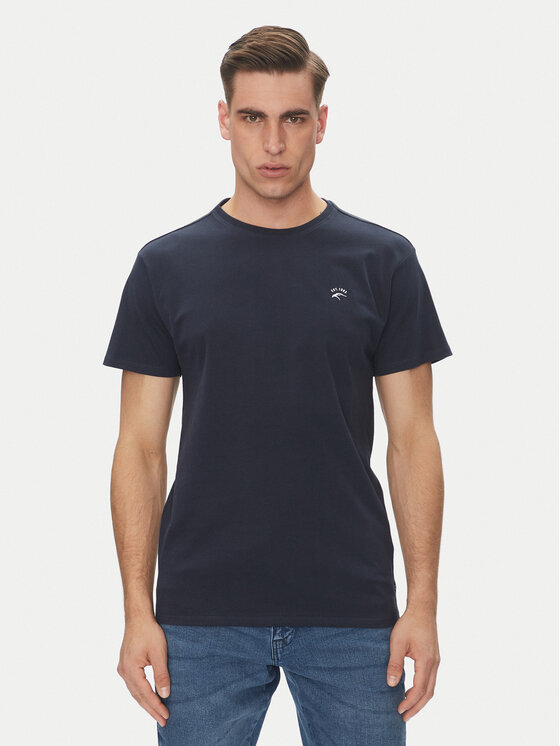 INDICODE INDICODE T-Shirt Kloge 40-915 Granatowy Regular Fit