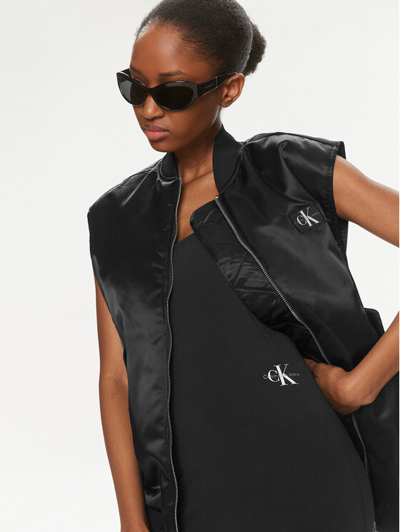 Calvin Klein Jeans Calvin Klein Jeans Αμάνικο Μπουφάν J20J223039 Μαύρο Relaxed Fit