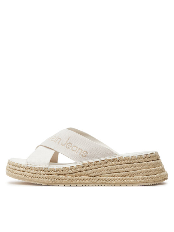 Calvin Klein Jeans Calvin Klein Jeans Şlapi Sporty Wedge Rope Sandal Mr YW0YW01364 Alb