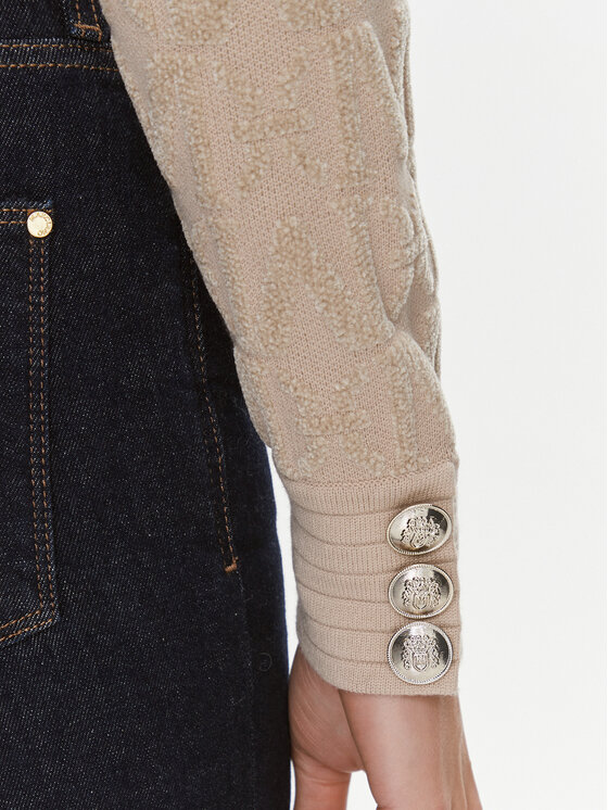 Guess Guess Pletena jopica 4RGR00 5661Z Bež Regular Fit