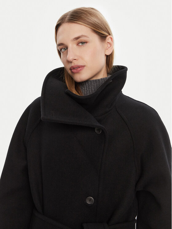 Calvin Klein Calvin Klein Wollmantel LV044D557G Schwarz Regular Fit