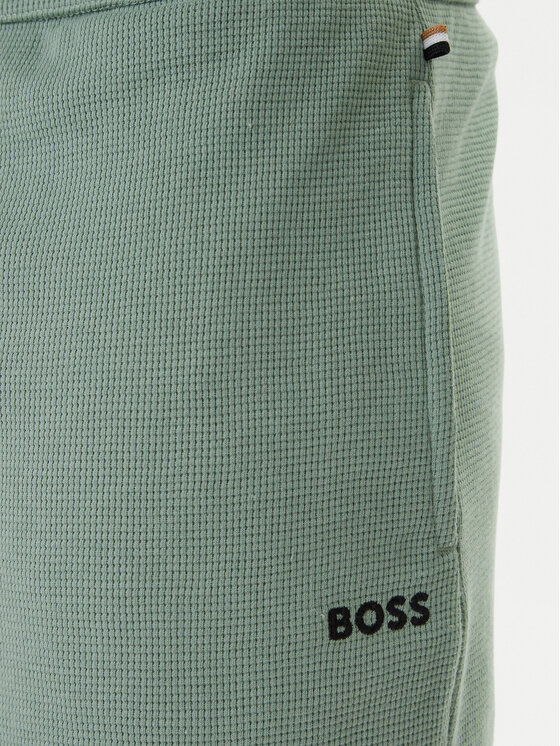 BOSS BOSS Pantaloni scurți sport Waffle 50535884 Verde Regular Fit