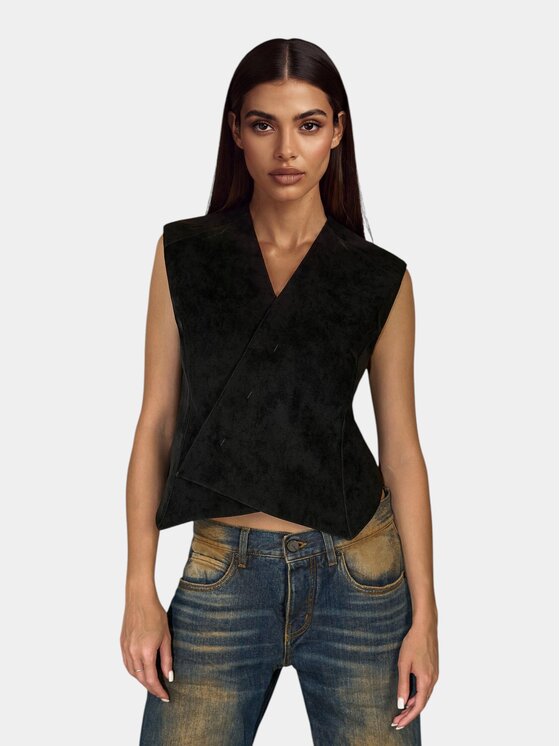 MADE BY SOCIETY MADE BY SOCIETY Kurtka anorak QUARK Vest - V27368 Czarny Basic Fit
