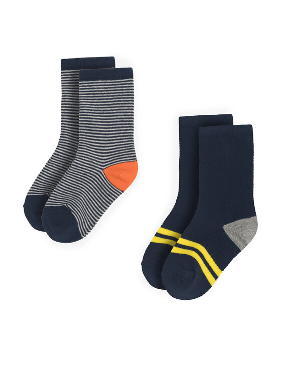Action Boy Action Boy Set 2 parov otroških visokih nogavic 8KB-004-AW23 (2-pack) Mornarsko modra
