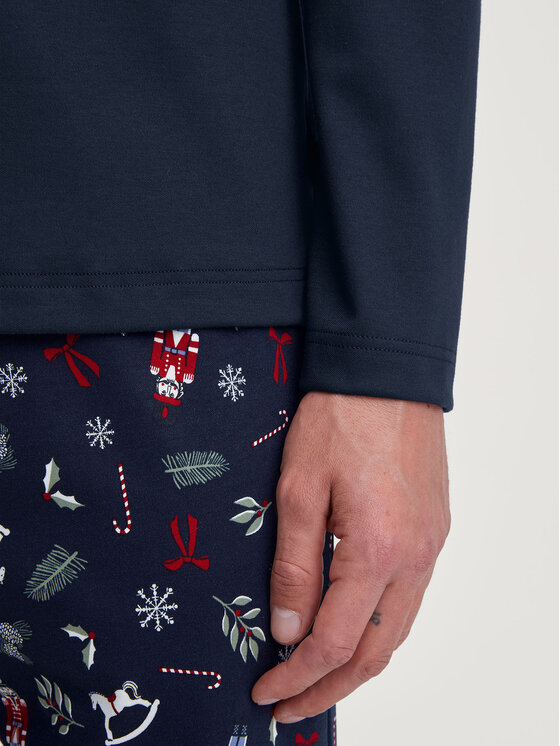 Calida Calida Pyžamo 41884 Tmavomodrá Regular Fit