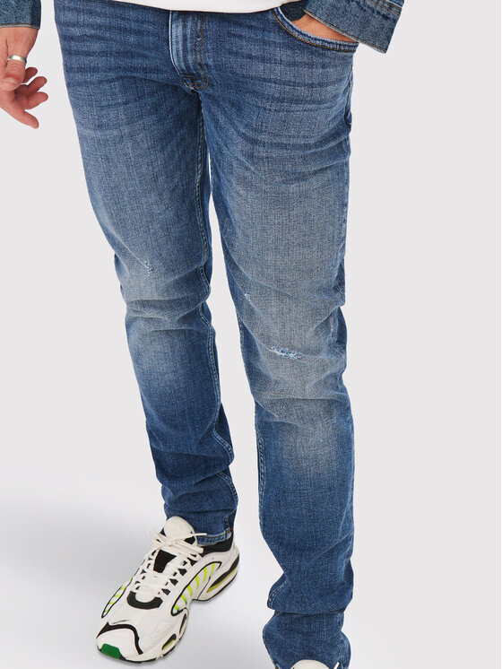 Only & Sons Only & Sons Traperice Loom 22023292 Plava Slim Fit