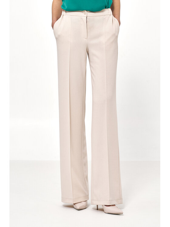 NIFE NIFE Kalhoty z materiálu SD131 Béžová Loose Fit