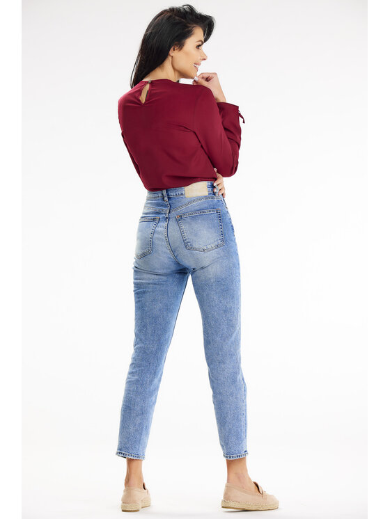 Awama Awama Koszula A651 Bordowy Basic Fit