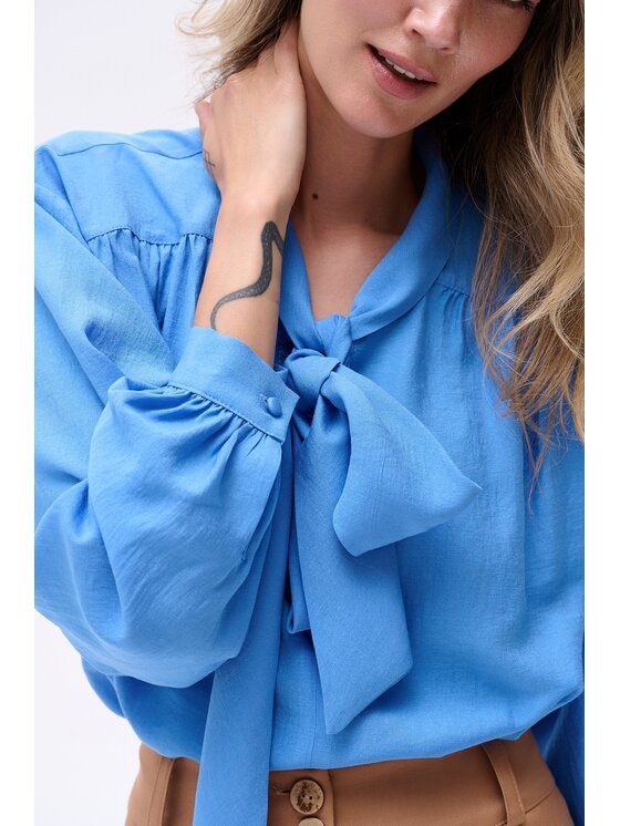 blue shadow blue shadow Bluzka Lea Niebieski Regular Fit
