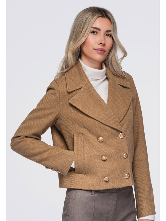 Ombre Ombre Marynarka OW-BL-E0008 Beżowy Regular Fit