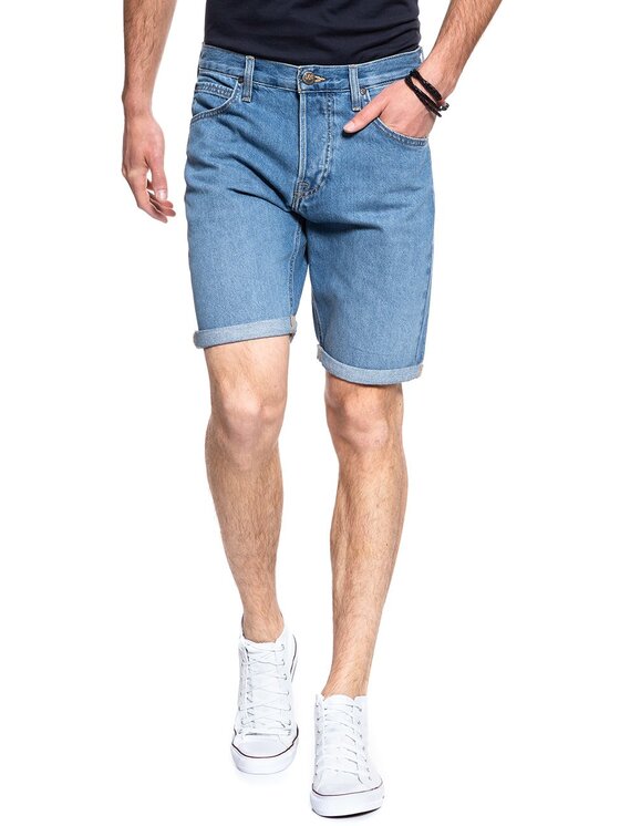 Lee Lee Szorty jeansowe 5 POCKET SHORT Niebieski Regular Fit